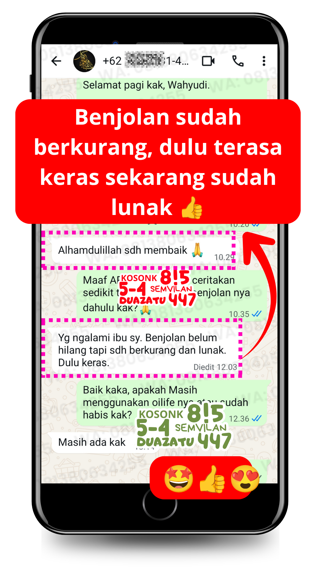 Dokumentasi testimoni pelanggan Oilife 8
