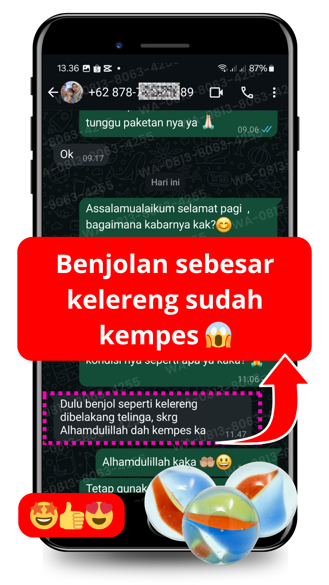 Dokumentasi testimoni pelanggan Oilife 1