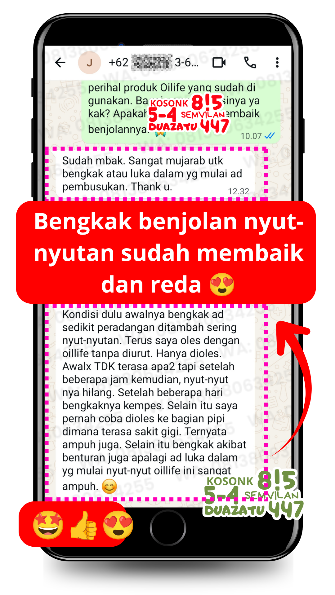 Dokumentasi testimoni pelanggan Oilife 9