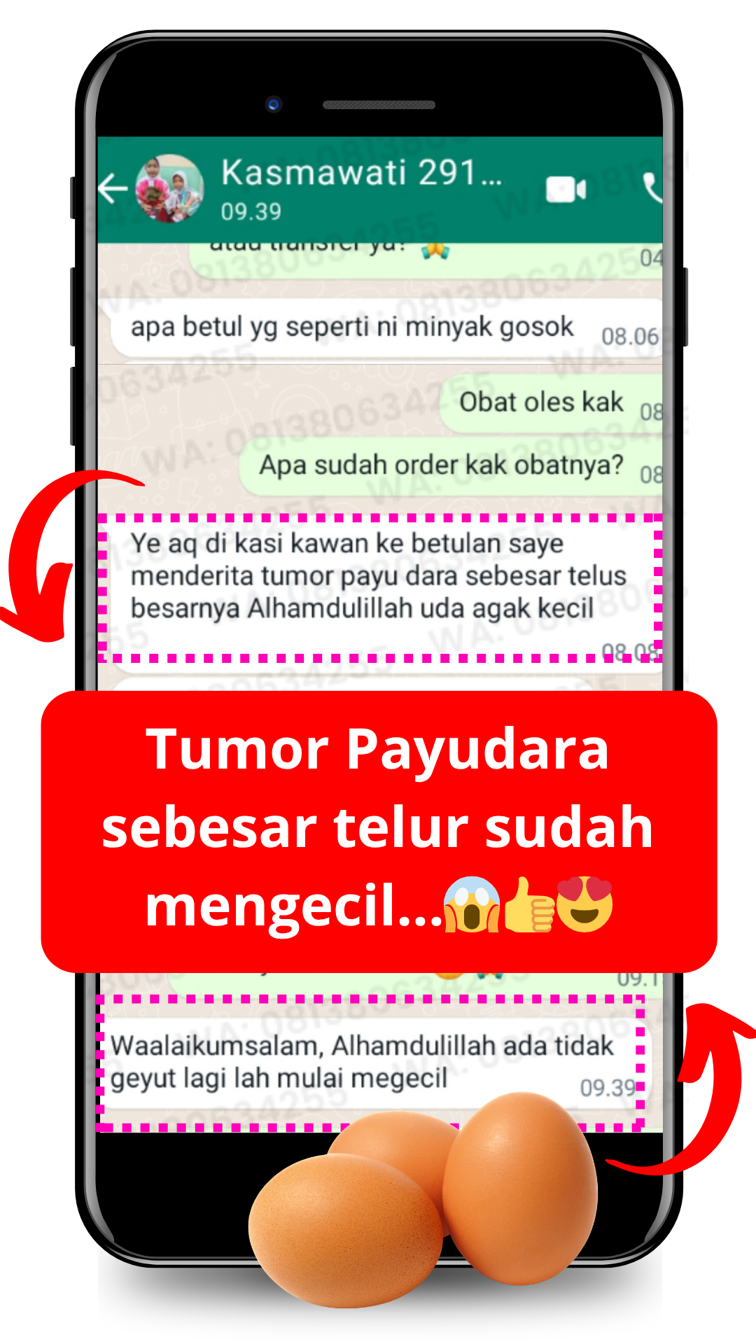 Dokumentasi testimoni pelanggan Oilife 6