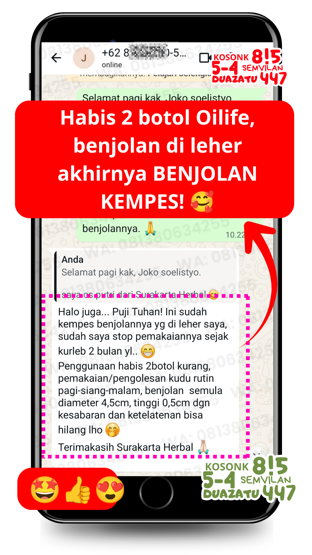 Dokumentasi testimoni pelanggan Oilife 11