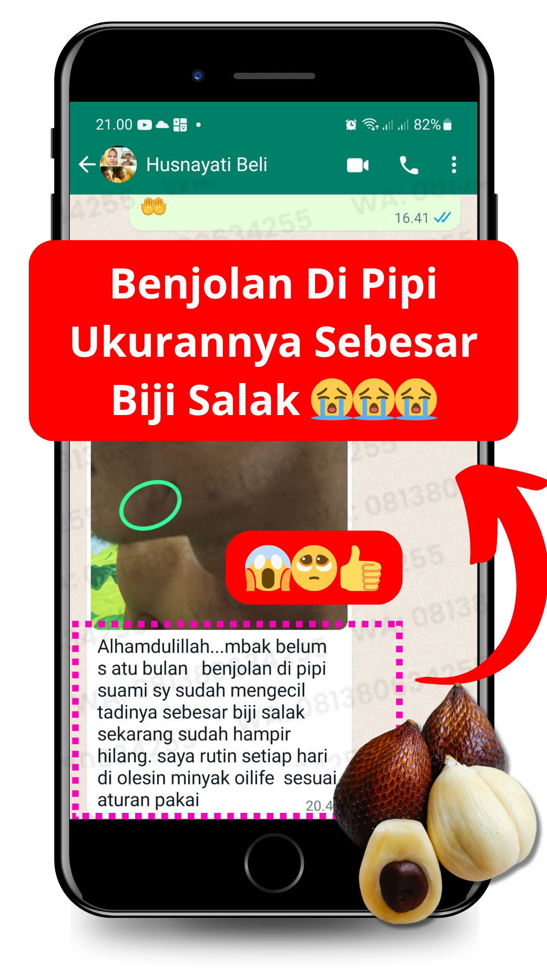 Dokumentasi testimoni pelanggan Oilife 7