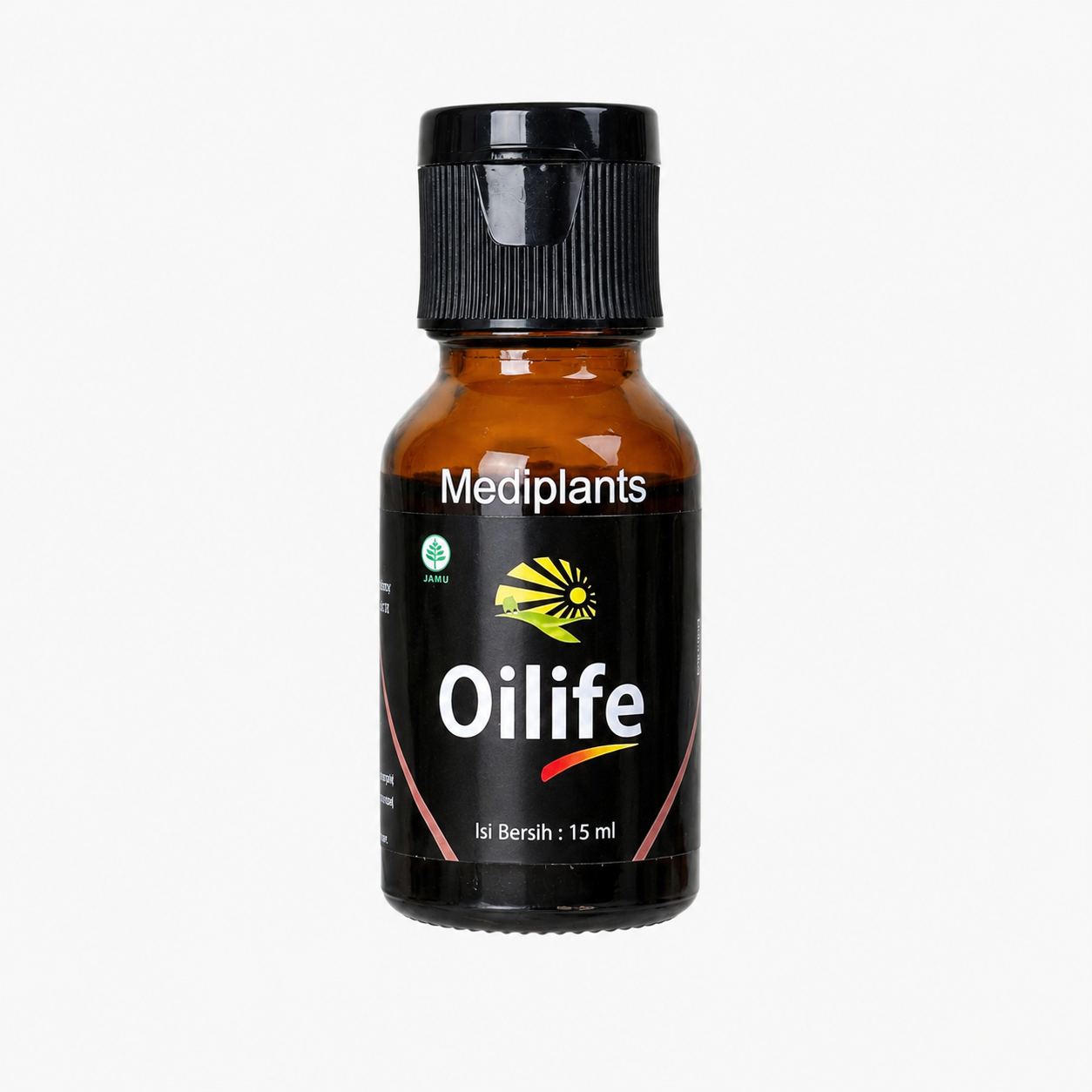 Oilife minyak oles herbal isi 15 ml beserta kemasannya